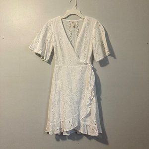 White Cotton Eyelet Wrap Sundress